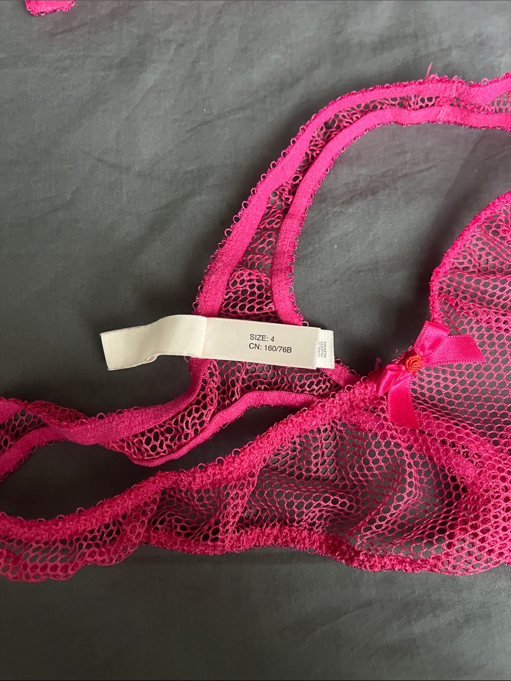 Agent Provocateur Neon Pink Sheer Mesh Balconette Set - Picture 3 of 6